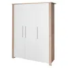A three-door wardrobe with white doors and a wood-effect frame. Anteprima dell’immagine prodotto