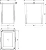 Technical drawings of a trash can with dimensions. Produktbild-Vorschau