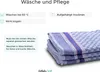 Product care instructions and a folded textile product. Anteprima dell’immagine prodotto