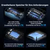Collage of four images showing different storage expansion options for a mini PC. Náhľad obrázku produktu