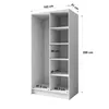 Drehtürenschrank LARO 100 cm Moderner Kleiderschrank mit Produktbild-Vorschau 9