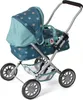 A toy doll stroller with a teal and star-patterned fabric. Produktbild-Vorschau