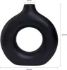QUVIO Donut Vase - Vasen - Vase Keramik - Vase schwarz - Produktbild-Vorschau 3