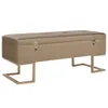 vidaXL Bank mit Staufach 105 cm Beige Samt Produktbild-Vorschau 7