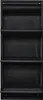A black shoe cabinet with four flip-down compartments. Voir les images du produit