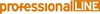 The image shows the brand name 'professionalLINE' in large orange letters with a white outline, set against a white background. Anteprima dell’immagine prodotto