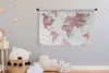 MuchoWow® Wandteppich Wandbehang Weltkarte - Farbe - rosa Produktbild-Vorschau 4