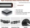 Diagrams and close-up shots illustrating the features and construction of a black metal pipe. Produktbild-Vorschau