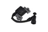 A black ignition coil with a spark plug wire and cap, mounted on a white background. Produktbild-Vorschau