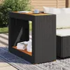 Zahradní stůl s dřevěnou deskou černý 100x40x75 cm Náhled obrázku produktu 3