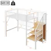 A diagram of a white metal loft bed with dimensions indicated by orange lines and numbers. Náhled obrázku produktu