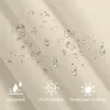 Close-up of beige fabric with water droplets, showing product features. Voir les images du produit