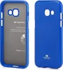Two blue phone cases are shown side-by-side against a white background. The left case is shown from the inside, revealing text and a logo. The right case is shown from the outside. Náhľad obrázku produktu