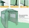 A green greenhouse tent with informational callouts and text. Náhled obrázku produktu
