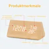 Wecker aus Holz, mit Tonsteuerung Luftfeuchtigkeit Produktbild-Vorschau 2