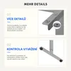 Collage of two images showcasing features of a desk frame, with text explanations. Náhled obrázku produktu