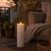 XXL LED Kerze - Outdoorkerze - H: 32,5cm/D: 10cm - Timer/Sensor - für Innen/Außen - weiß Produktbild-Vorschau