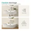 Two images showing different mounting options for a white ceramic sink, with accompanying diagrams and text. Anteprima dell’immagine prodotto
