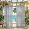 Lot de 2 rideaux d'extérieur en voile gris, hydrofuges, Voir les images du produit 8