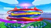 A colorful, stylized castle with ribbons swirling around it. Produktbild-Vorschau