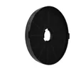 A black circular charcoal filter with a central opening, designed for a range hood. Produktbild-Vorschau