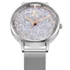 Alienwork Damen-Armbanduhr Quarz silber mit Metall Mesh Produktbild-Vorschau 3
