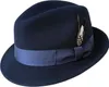 Bailey wasserabweisender & rollbarer Player Filzhut mit Feder in blau