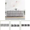 The Living Store Sideboards 3 Stk. Grau Sonoma Produktbild-Vorschau 1