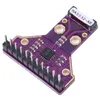 A close-up, angled view of a purple circuit board with electronic components and pins. Náhľad obrázku produktu