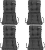 Four dark gray chair cushions are arranged in a two-by-two grid against a white background. Produktbild-Vorschau