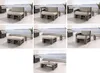 Multiple views of a modular outdoor furniture set on a patio with a view of the water. Produktbild-Vorschau