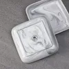 MALACASA, série Ivy, 4dílná sada mramorových porcelánových Náhled obrázku produktu 3