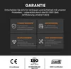 Marketing image with warranty and certification information. Produktbild-Vorschau