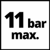 A white square with black text indicating a maximum pressure. Produktbild-Vorschau