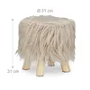 Relaxdays Fell Hocker, flauschig, 4 Holzbeine, gepolsterter Produktbild-Vorschau 4