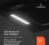 Close-up of a modern kitchen appliance with a bright LED strip illuminating the cooking surface. Text describes the features and benefits of the LED lighting. Produktbild-Vorschau
