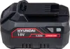 A close-up, studio shot of a black Hyundai 18V 4.0Ah lithium-ion battery pack. Produktbild-Vorschau