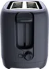 A close-up studio shot of a black two-slice toaster. Produktbild-Vorschau