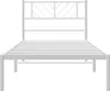 A white metal bed frame with a headboard, shown from the front. Náhľad obrázku produktu