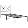 Bettgestell mit Kopfteil Metall Schwarz 80x200 cm Produktbild-Vorschau 1