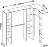 A line drawing of a modular wardrobe system with dimensions indicated. Produktbild-Vorschau