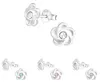Ohrstecker Blume mit Kristall: 925 Silber Ohrringe Weiß Produktbild-Vorschau 2