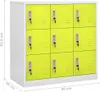 vidaXL Armoire à casiers gris clair et vert 90x45x92,5 cm Voir les images du produit 10