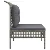 vidaXL Garten-Mittelsofa mit Kissen Grau Poly Rattan Produktbild-Vorschau 5