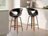 Chaise de bar pivotante DARLENIS - noir / noyer Voir les images du produit 3