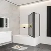 120cm Schwarz Badewannenaufsatz 5-tlg. Faltwand mit 70cm Produktbild-Vorschau 3