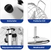 A collage of four close-up images showcasing different features of a fan. Podgląd zdjęcia produktu