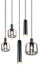 Suspension MATARO noire et chromée, 5 x E27 x 10 W, métal, Voir les images du produit 3