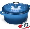 Overmont Gusseisen Bräter 28cm - Emaille Schmortopf mit Produktbild-Vorschau 1