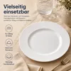 8er-Set Premium Porzellan Speiseteller Ø26 cm – Elegantes Rillendesign in edlem Weiß Produktbild-Vorschau